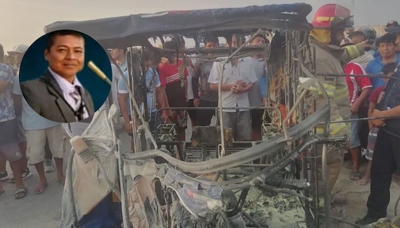 Piura: Militar muere calcinado al incendiarse su mototaxi tras chocar con moto.
