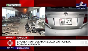 Manchay: hallan desmantelada camioneta robada a policía