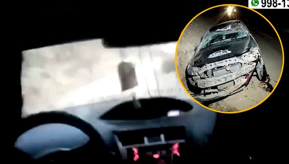 Huancayo: joven grabó el momento exacto en que auto en el que viajaba impacta contra cerro
