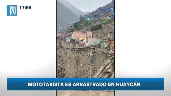 TROME | Mototaxi es arrastrada por huaico en Huaycán (Canal N)