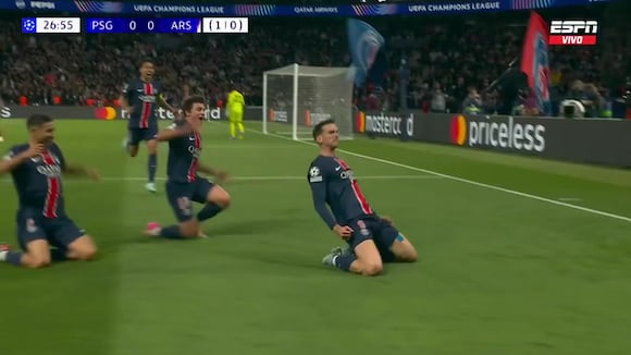 GOL Fabián Ruiz, PSG 1-0 Arsenal por Champions League | VIDEO: ESPN