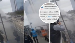 Usuarios del Metropolitano entran en pánico por humo en autobús