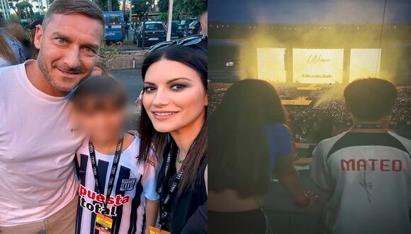 Sobrino de Laura Pausini luce su camiseta de Alianza Lima autografiado por Francesco Totti
