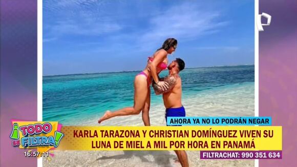 TROME - Christian Domínguez le lava los pies a Karla Tarazona en vacaciones: Se lucieron en las playas de Panamá