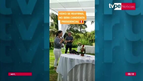 Keiko Fujimori no postulará a la presidencia y afirma que lo mejor es el adelanto de elecciones