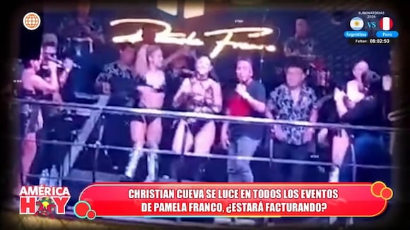 Christian Cueva se luce en todas las presentaciones de Pamela Franco