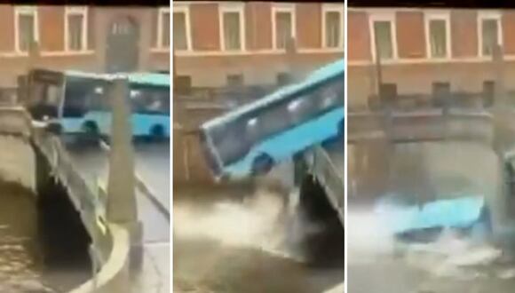 Bus cae a río y deja al menos tres fallecidos en Rusia