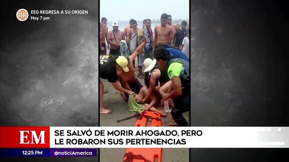 Hombre se salva de morir ahogado, pero su acompañante extranjera le roba sus pertenencias