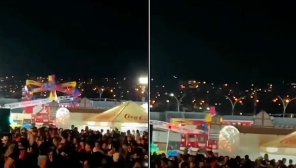 México: El momento en que juego mecánico se desploma con varias personas a bordo