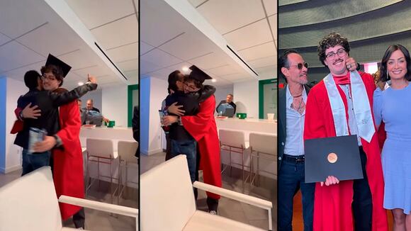 El emotivo abrazo de Marc Anthony con su hijo recién graduado: “¡No podría estar más orgulloso!”