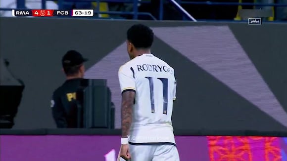 Gol de Rodrygo para el 4-1 del Real Madrid vs. Barcelona en la final. (Vídeo: X).
