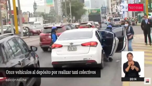 Once vehículos al depósito por realizar taxi colectivos