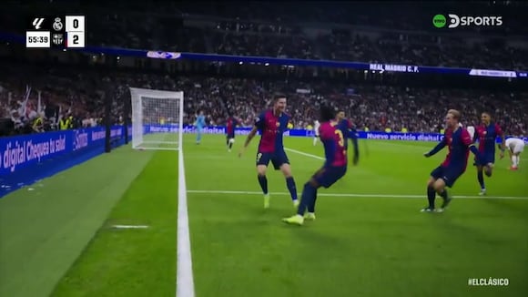 Gol de Lewandowski para el 2-0 de Barcelona vs. Real Madrid. (Video: DSports)