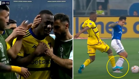 El llanto de Luis Advíncula al ser expulsado a los 9 segundos en el Cruzeiro vs. Boca Juniors
