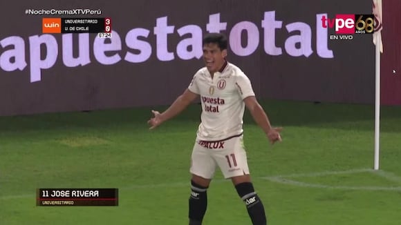 Gol de José Rivera para el 3-0 de Universitario de Deportes vs. U de Chile | VIDEO: TVPerú