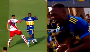 Luis Advíncula y su gran asistencia en la victoria de Boca Juniors sobre River Plate