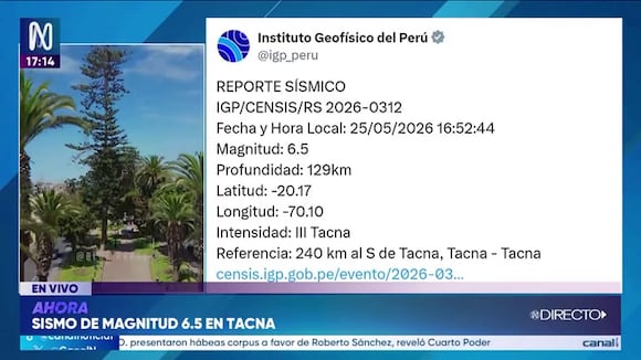 TROME | TEMBLOR EN TACNA (Canal N)