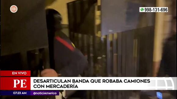 Policía desarticula banda que robaba camiones con mercadería