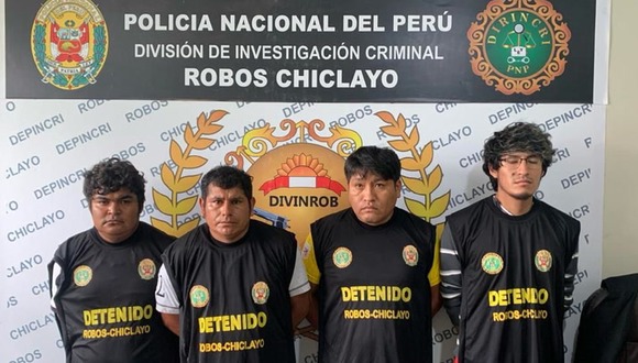 Lambayeque: Detienen a cuatro integrantes de banda de marcas.