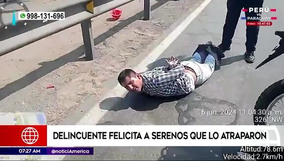 SJM: Ladrón felicita a serenos que lo capturaron tras robar celular “Qué bueno, por fin trabajan”