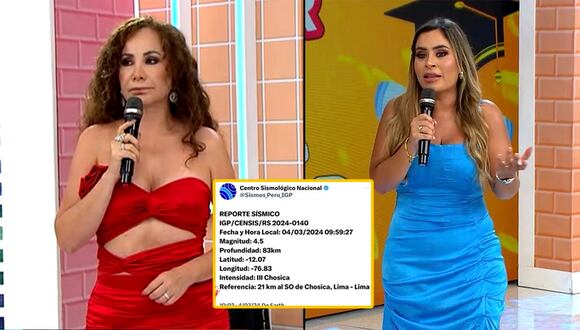 Ethel Pozo y Janet Barboza reaccionan en vivo a temblor de magnitud 4.5
