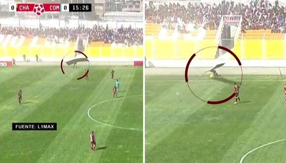 Liga 1: Panel publicitario sale volando tras desatarse un ventarrón e impacta a juez de línea