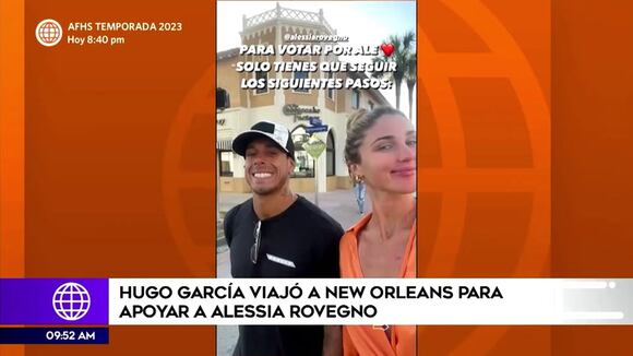 Hugo García acompaña a Alessia Rovegno en Miss Universo 2023