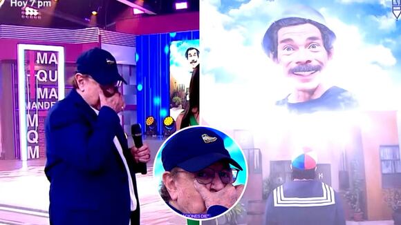 Carlos Villagrán "Kiko" se emociona hasta las lágrimas al ver ilustración de "Don Ramón"