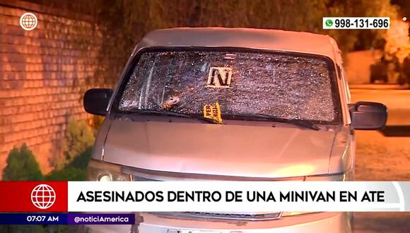 Asesinados dentro de una minivan en Ate