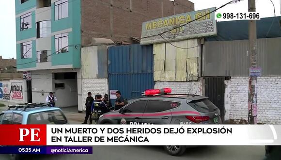SMP: Un muerto y dos heridos dejó explosión de un tanque de carburo en taller mecánico
