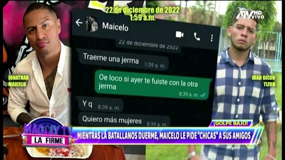 TROME | Chats de Jonathan Maicelo pidiendo “amiguitas” pese a estar con Samantha Batallanos