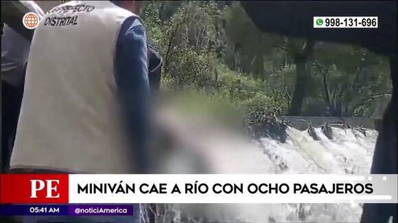 Huancayo: Miniván cae a río con ocho pasajeros