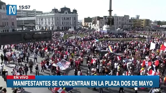 TROME | Manifestación en Plaza 2 de Mayo del Cercado de Lima (Canal N)