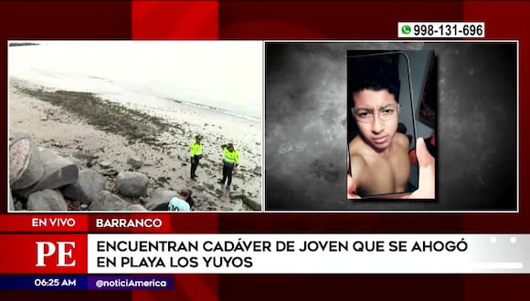 Encuentran cadáver de joven que se ahogó en playa Los Yuyos