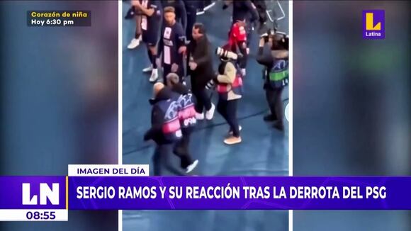 Sergio Ramos reaccionó de forma violenta contra dos fotógrafos tras derrota del PSG ante el Bayern Múnich