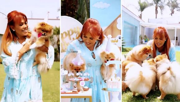 Magaly Medina celebra a lo grande el primer añito de sus perros