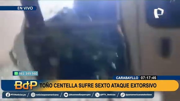 TROME - Carabayllo: Toño Centella sufre sexto atentado de extorsionadores y le dejan carta