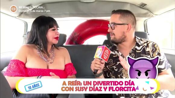 Susy Díaz y Florcita en la psicina
