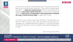 Pedro Castillo: Fiscalía presenta denuncia constitucional contra expresidente por designación de Daniel Salaverry en Perupetro