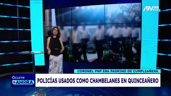 Policías son usados como chambelanes en quinceañero de ahijada de coronel PNP. Video: ATV