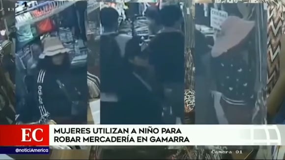 Mujeres utilizan a niño para robar en Gamarra
