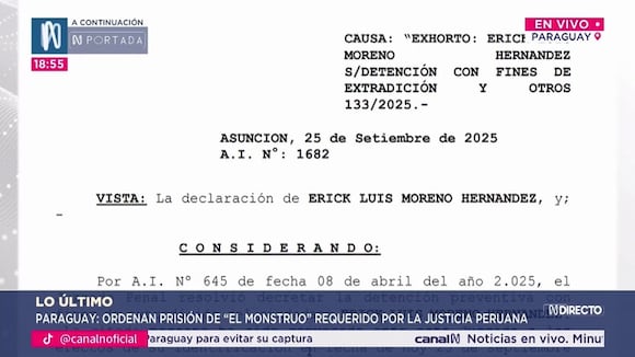 TROME | Juzgado de Paraguay ordena prisión preventiva a 'El Monstruo'. Video: Canal N