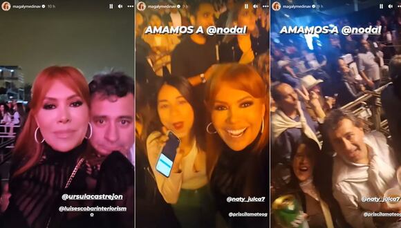 Magaly Medina y Alfredo Zambrano disfrutaron juntos del concierto de Nodal: “¡Amamos!”