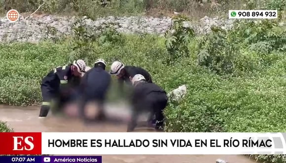 Encuentran cuerpo sin vida de un hombre en el río Rímac