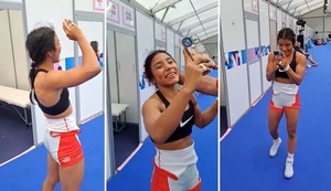 Ecuatoriana realiza emotiva llamada a su madre al ser finalista en París 2024: “Ya no tienes que trabajar”