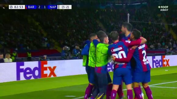 Gol de Robert Lewandowski para el 3-1 de Barcelona vs. Napoli. (Video: FOOT DIrect)