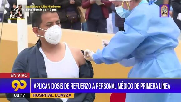 Inicia aplicación de la tercera dosis para el personal de salud