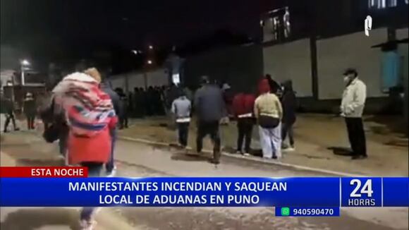 TROME | Incendian y saquean local de Aduanas en Puno (24 Horas)