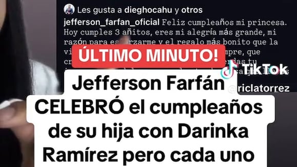 TROME - Jefferson Farfán celebra el cumpleaños de su menor hija y ¿se reencontró con Darinka Ramírez?
