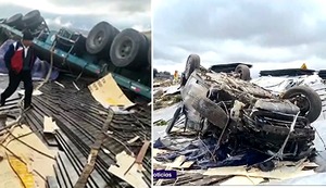 Accidente fatal en Puno: carga de tráiler se desprende y mata a dos personas al caer sobre camioneta